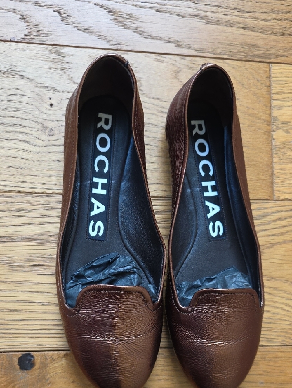 Rochas Copper Brown Leather Loafers - Picture 2 of 7